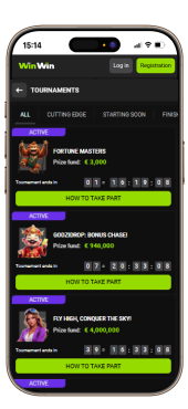 WinWin Tournaments section